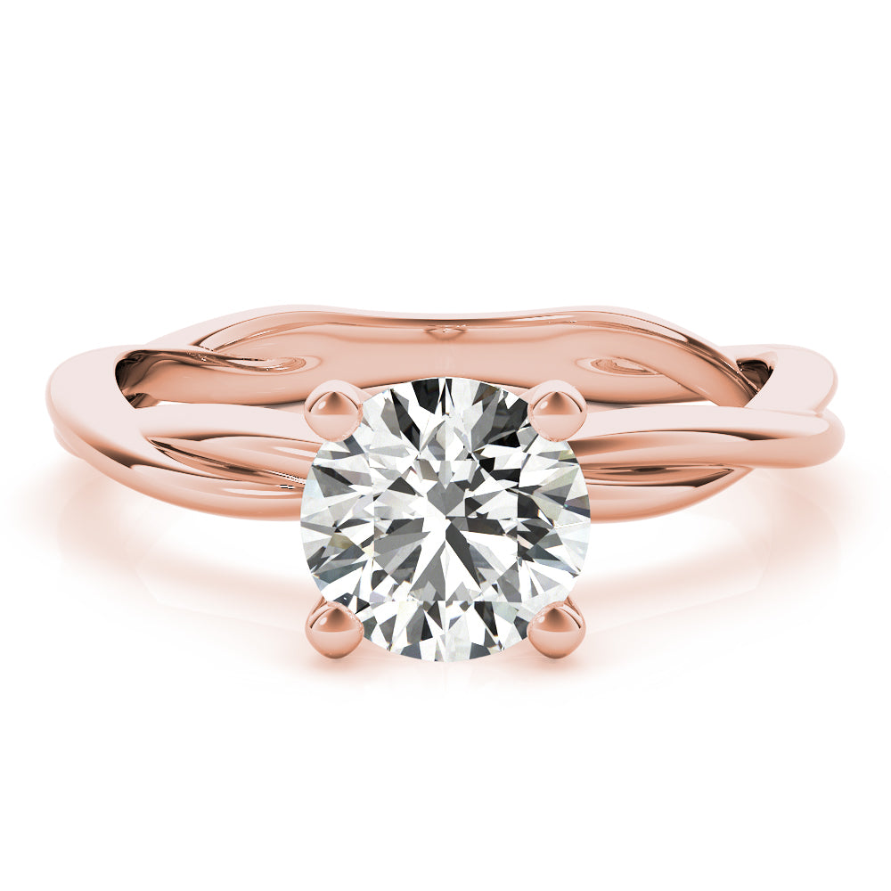 Twisted Vine Round Diamond Solitaire Engagement Ring-VIRABYANI